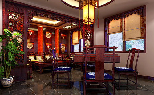 淮阴古典中式风格茶楼包间设计装修效果图
